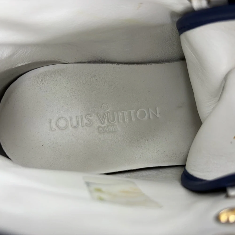 Louis Vuitton Navy and White Monogram Sneakers Size 37.5 - Picture 6 of 11